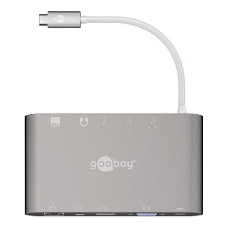 Goobay 62113 hub di interfaccia USB 3.2 Gen 1 (3.1 Gen 1) Type-C 5000 Mbit/s Argento (62113)