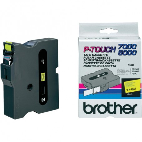 Brother TX-641 nastro per etichettatrice Nero su giallo (TX 641)