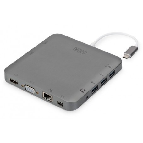 Digitus DA-70876 replicatore di porte e docking station per notebook Cablato USB 3.2 Gen 1 (3.1 Gen 1) Type-C Grigio (DA-70876)