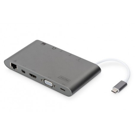 Digitus DA-70875 replicatore di porte e docking station per notebook Cablato USB 3.2 Gen 1 (3.1 Gen 1) Type-C Grigio (DA-70875)