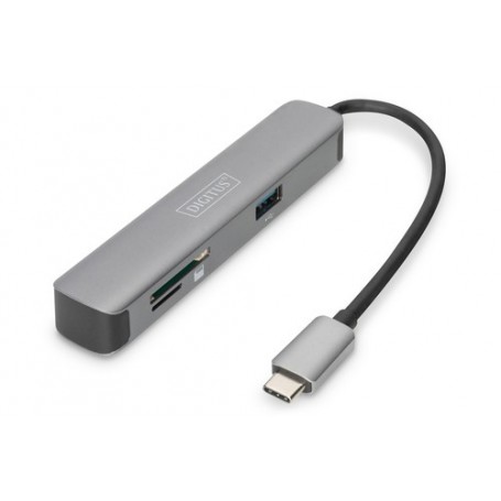 Digitus DA-70891 hub di interfaccia USB 3.2 Gen 1 (3.1 Gen 1) Type-C 5000 Mbit/s Grigio (DA-70891)