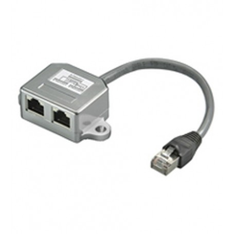 Goobay CAT T-Adapter 2x 10/100 BaseT cavo di rete Argento 0,15 m (68908)