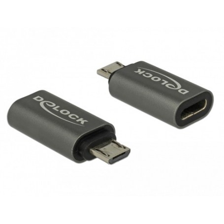 DeLOCK 65927 adattatore per inversione del genere dei cavi USB 2.0 Micro-B USB tipo-C Antracite (65927)