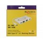 DeLOCK 87731 hub di interfaccia USB 3.2 Gen 1 (3.1 Gen 1) Type-C Grigio, Bianco (87731)
