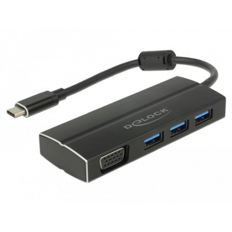 DeLOCK 63932 hub di interfaccia USB 3.2 Gen 1 (3.1 Gen 1) Type-C 5000 Mbit/s Nero (63932)