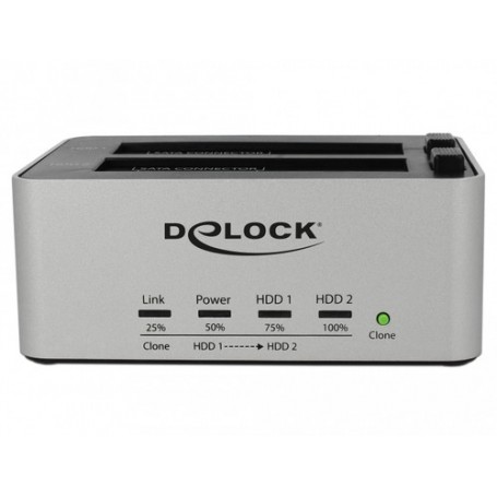 DeLOCK 63991 docking station per unità di archiviazione USB 3.2 Gen 1 (3.1 Gen 1) Type-B Nero, Grigio (63991)