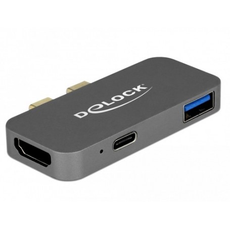 DeLOCK mini Dockingstation für macbook mit 5K Cablato Thunderbolt 3 Grigio (87739)
