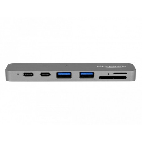 DeLOCK 87740 replicatore di porte e docking station per notebook Cablato Thunderbolt 3 Grigio (87740)