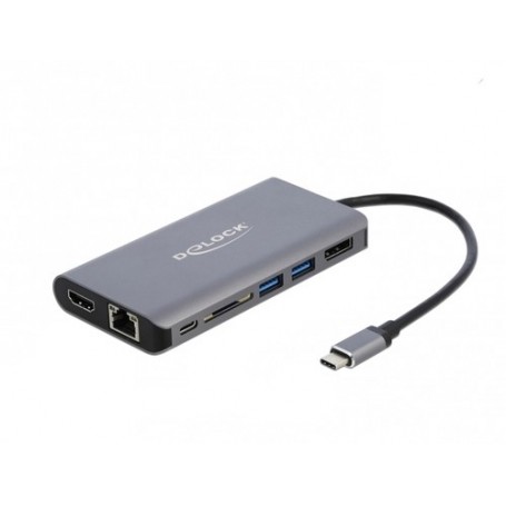 DeLOCK 87683 replicatore di porte e docking station per notebook Cablato USB 3.2 Gen 1 (3.1 Gen 1) Type-C Grigio (87683)
