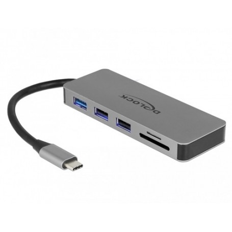 DeLOCK 87743 hub di interfaccia USB 3.2 Gen 1 (3.1 Gen 1) Type-C Grigio (87743)