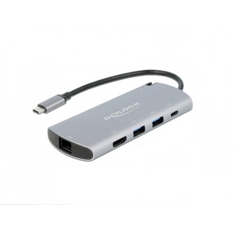 DeLOCK 87767 replicatore di porte e docking station per notebook Cablato USB 3.2 Gen 1 (3.1 Gen 1) Type-C Grigio (87767)