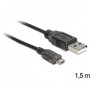 DeLOCK USB 2.0-A - USB micro-B, 1.5m cavo USB 1,5 m USB A Micro-USB B Nero (83272)