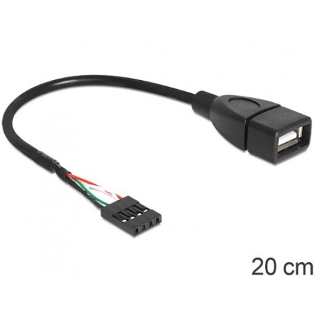 DeLOCK 83291 cavo USB 0,2 m USB 2.0-A 4pin Nero (83291)