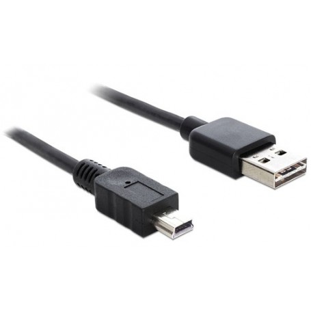 DeLOCK 3m USB 2.0 A - mini USB m/m cavo USB USB A Mini-USB A Nero (83364)