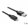 DeLOCK EASY-USB 2.0-A - USB 2.0 micro-B, 1m cavo USB USB A Micro-USB B Nero (83366)