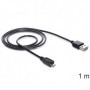 DeLOCK EASY-USB 2.0-A - USB 2.0 micro-B, 1m cavo USB USB A Micro-USB B Nero (83366)