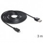 DeLOCK EASY-USB 2.0-A - USB 2.0 micro-B, 3m cavo USB USB A Micro-USB B Nero (83368)