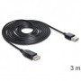 DeLOCK EASY-USB 2.0-A - USB 2.0-A, 3m cavo USB USB A Nero (83372)