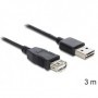 DeLOCK EASY-USB 2.0-A - USB 2.0-A, 3m cavo USB USB A Nero (83372)