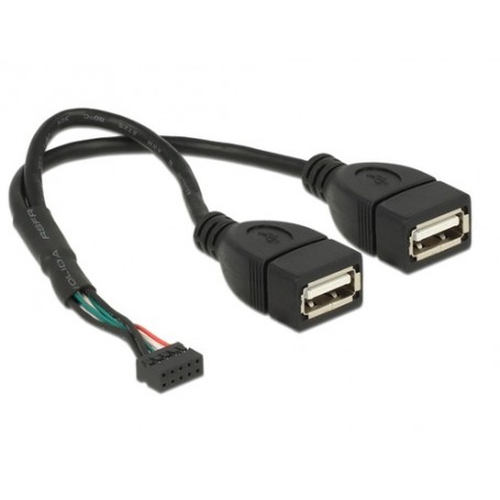 DeLOCK 84933 cavo USB 0,2 m USB 2.0 2 x USB A Nero (84933)