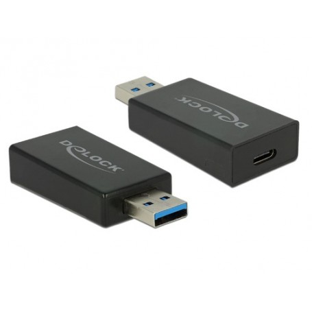 DeLOCK 65689 adattatore per inversione del genere dei cavi USB 3.1 Gen 2 Type-A USB 3.1 Gen 2 USB Type-C Nero (65689)