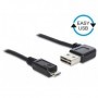 DeLOCK 0.5m, USB2.0-A/USB2.0 Micro-B cavo USB 0,5 m USB A Micro-USB B Nero (85163)