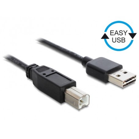 DeLOCK 0.5m, USB2.0-A/USB2.0-B cavo USB 0,5 m USB A USB B Nero (83684)