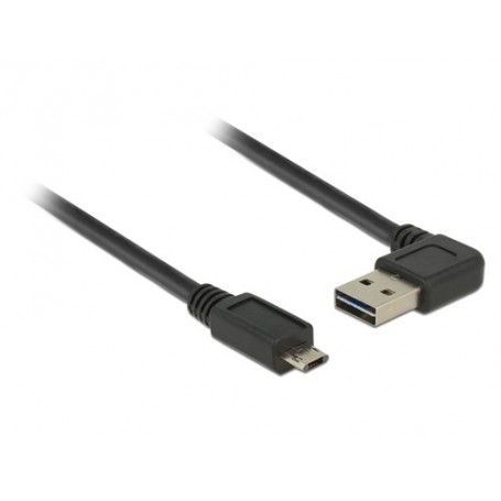 DeLOCK 2m, USB2.0-A/USB2.0 Micro-B cavo USB USB A Micro-USB B Nero (85166)