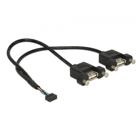 DeLOCK 84832 cavo USB 0,25 m USB 2.0 2 x USB A Nero (84832)