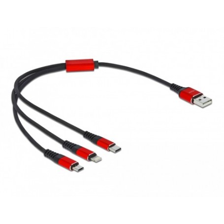 DeLOCK 86708 cavo USB 0,3 m USB 2.0 USB A Nero, Rosso (86708)
