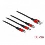 DeLOCK 86708 cavo USB 0,3 m USB 2.0 USB A Nero, Rosso (86708)