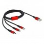 DeLOCK 86709 cavo USB 1 m USB 2.0 USB A USB C/Lightning Nero, Rosso (86709)