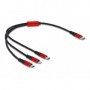 DeLOCK 86710 cavo USB 0,3 m USB 2.0 USB C USB C/Micro-USB B/Lightning Nero, Rosso (86710)