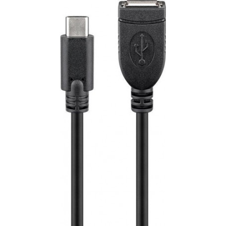 Goobay 55470 cavo USB 0,2 m USB 2.0 USB C USB A Nero (55470)