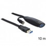 DeLOCK USB3.0-A - USB3.0-A, 10m cavo USB USB 3.2 Gen 1 (3.1 Gen 1) USB A Nero (83415)