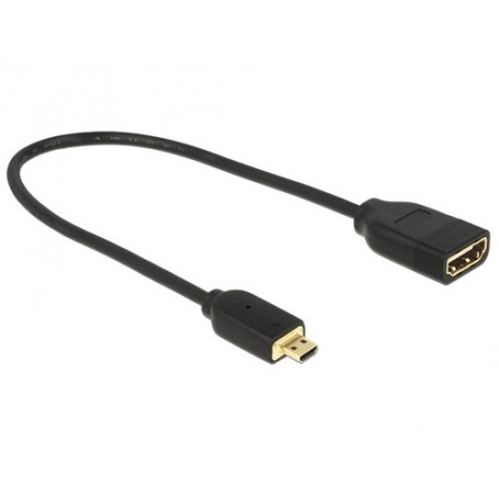 DeLOCK 0.2m, HDMI-A/HDMI Micro-D cavo HDMI 0,2 m HDMI tipo D (Micro) HDMI tipo A (Standard) Nero (65687)