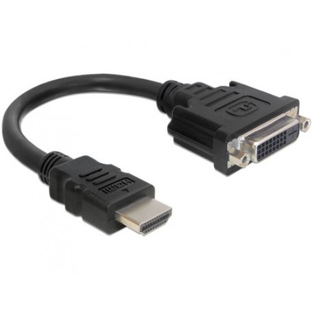 DeLOCK 0.2m HDMI-DVI M/F 0,2 m DVI-D Nero (65327)