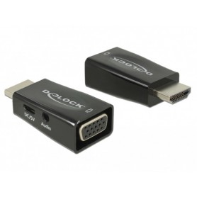 DeLOCK 65901 adattatore per inversione del genere dei cavi HDMI A VGA & 3.5 mm Audio Nero (65901)