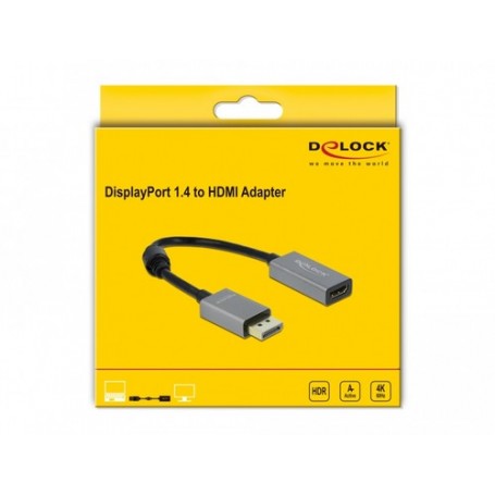 DeLOCK 66436 cavo e adattatore video 0,2 m DisplayPort HDMI-A Nero, Grigio (66436)