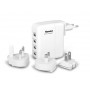 Hamlet Travel Charger Alimentatore USB da parete 4 porte con adattatori per 150 paesi (XPWC420TRAV)