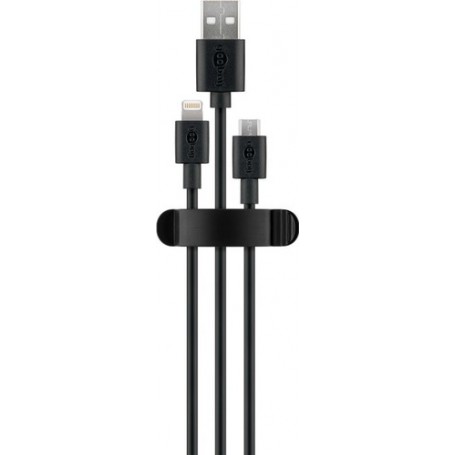 Goobay 70685 organizer per cavi Scrivania/Parete Clip per cavo Nero 3 pz (70685)