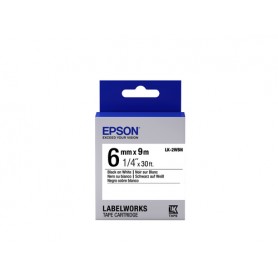 Epson Nastro fondo Standard Bianco per testo Nero 6/9 LK-2WBN (C53S652003)