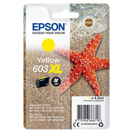 Epson Singlepack Yellow 603XL Ink (C13T03A44010)