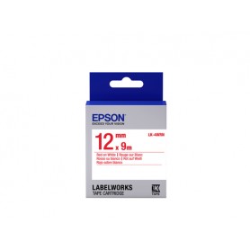 Epson Nastro fondo Standard Bianco per testo Rosso 12/9 LK-4WRN (C53S654011)
