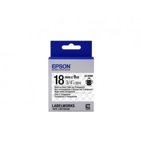 Epson Nastro fondo Trasparente per testo Nero 18/9 LK-5TBN (C53S655008)