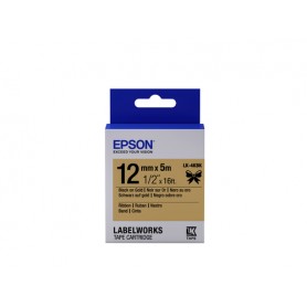 Epson Nastro satinato per etichettatrici LK-4KBK nero/oro 12 mm (5 m) (C53S654001)
