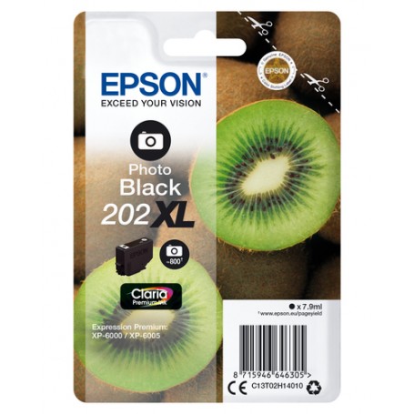 Epson Kiwi Singlepack Photo Black 202XL Claria Premium Ink (C13T02H14020)