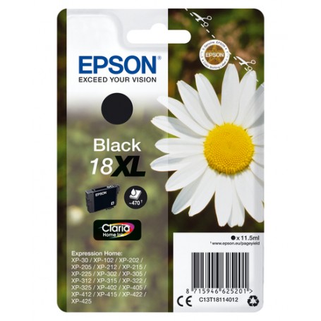 Epson Daisy Cartuccia Margherita Nero Inchiostri Claria Home 18XL (C13T18114022)