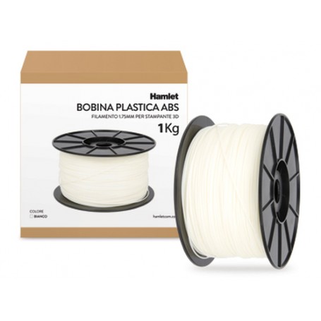 Hamlet Bobina di filamento per stampanti 3D 3DX100 in ABS Bianco da 1kg (HP3DXROLWH)