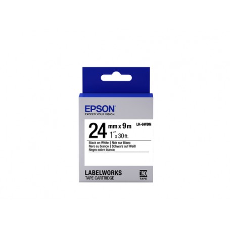 Epson Nastro fondo Standard Bianco per testo Nero 24/09 LK-6WBN (C53S656006)